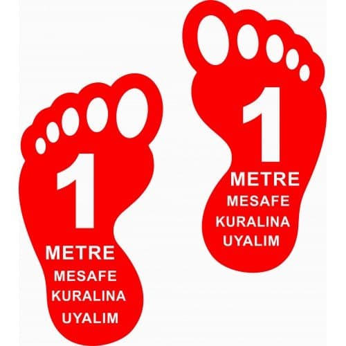1 Metre Mesafe Kuralına Uyalım Levhası 25x35 cm