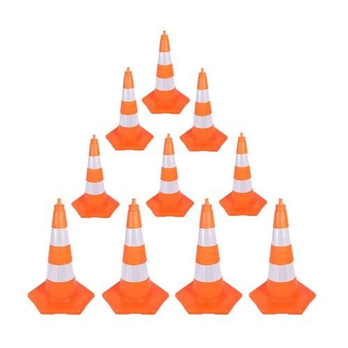 52 cm Kırılmaz Trafik Konisi  (10 Adet)