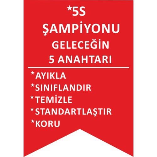 5S Şampiyonu Geleceğin 5 Anahtarı Levhası 25x35 cm