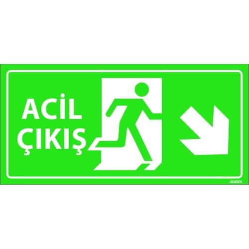 Acil Çıkış  Levhası 12x24 cm
