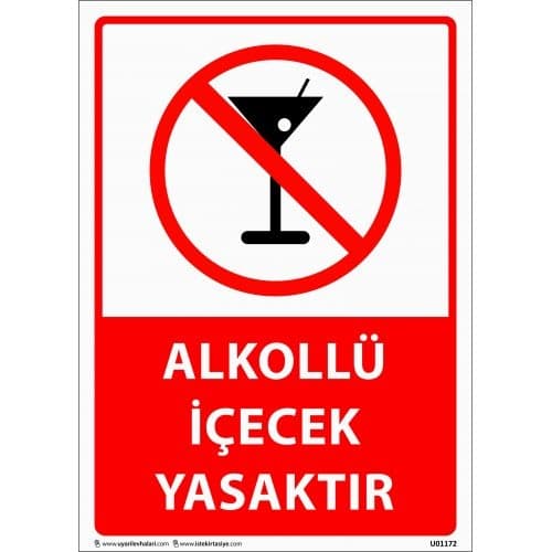 Alkollü İçecek Yasaktır Levhası 25x35 cm
