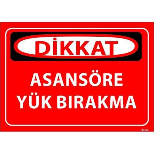 Asansöre Yük Bırakma Levhası 25x35 cm