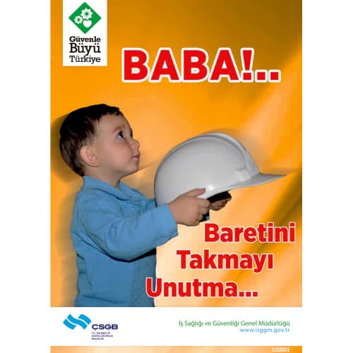 Baba!.. Baretini Takmayı Unutma... Levhası 25x35 cm