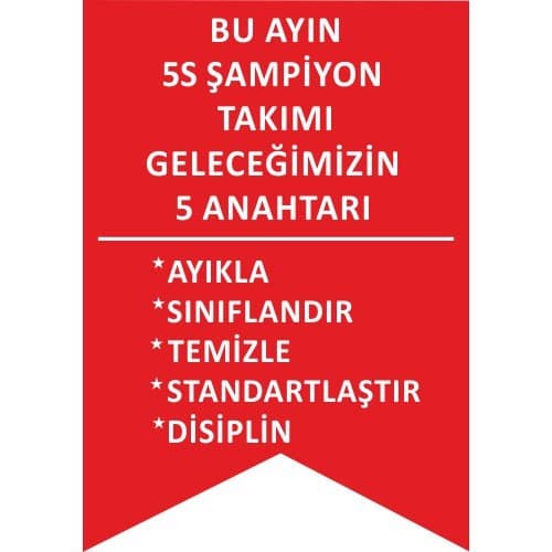 Bu Ayın 5S Şampiyon Takımı Geleceğimizin 5 Anahtarı Levhası 25x35 cm
