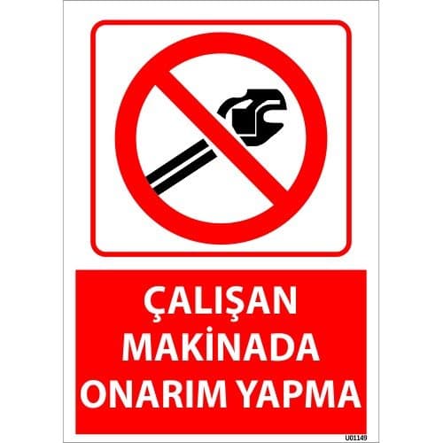Çalışan Makinede Onarım Yapma Levhası 25x35 cm