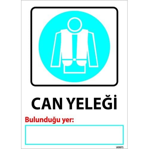 Can Yeleği Levhası 25x35 cm