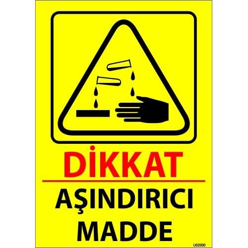 Dikkat Aşındırıcı Madde Levhası 25x35 cm