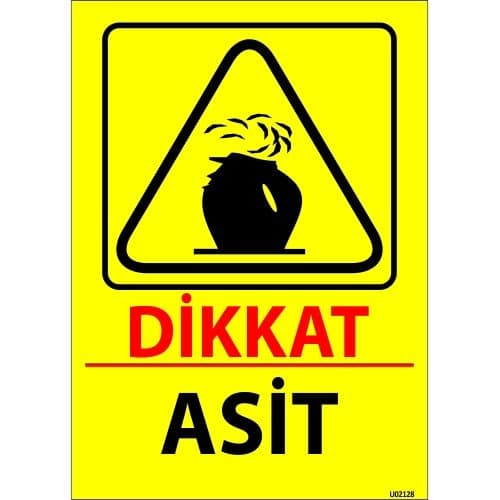 Dikkat Asit Levhası 25x35 cm