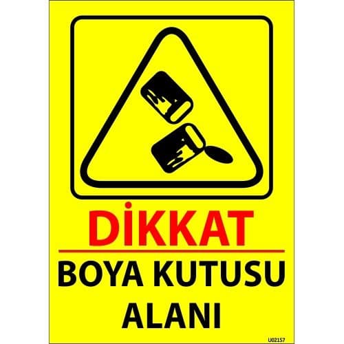 Dikkat Boya Kutusu Alanı Levhası 25x35 cm