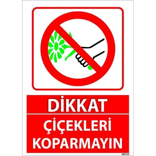 Dikkat Çimleri Koparmayın Levhası 25x35 cm