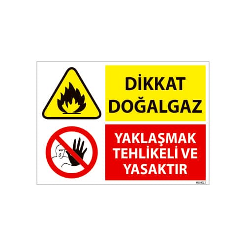 Dikkat Doğalgaz Yaklaşmak Tehlikeli Ve Yasaktır Uyarı Levhası 25x35 cm