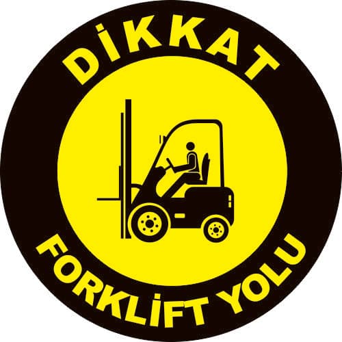 Dikkat Forklift Yolu Levhası 25x35 cm