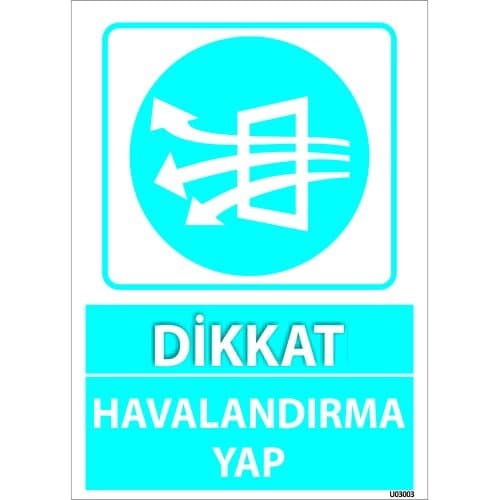 Dikkat Havalandırma Yap Levhası 25x35 cm