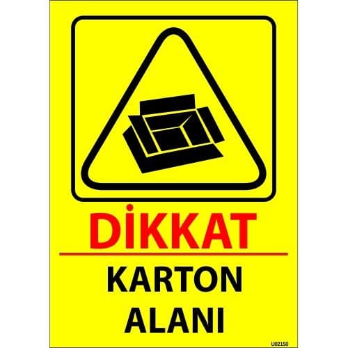 Dikkat Karton Alanı Levhası 25x35 cm