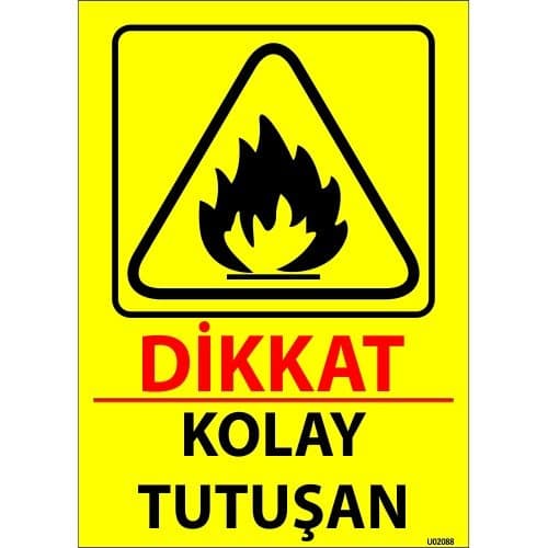 Dikkat Kolay Tutuşan Levhası 25x35 cm