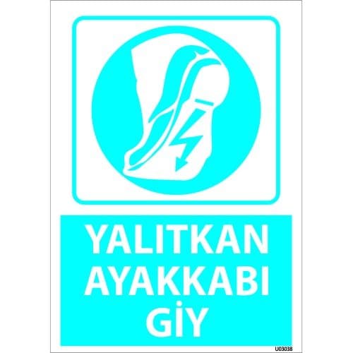 Dikkat Yalıtkan Ayakkabı Giy Levhası 25x35 cm