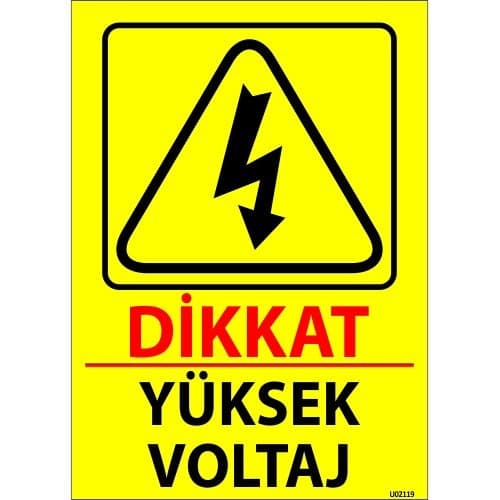 Dikkat Yüksek Voltaj Levhası 25x35 cm