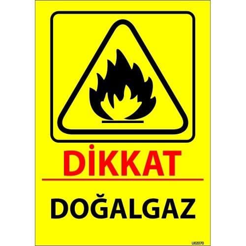 Dikkat Doğalgaz Levhası 25x35 cm