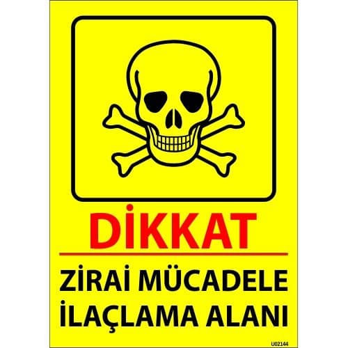 Dikkat Zirai Mücadele İlaçlama Alanı Levhası 25x35 cm