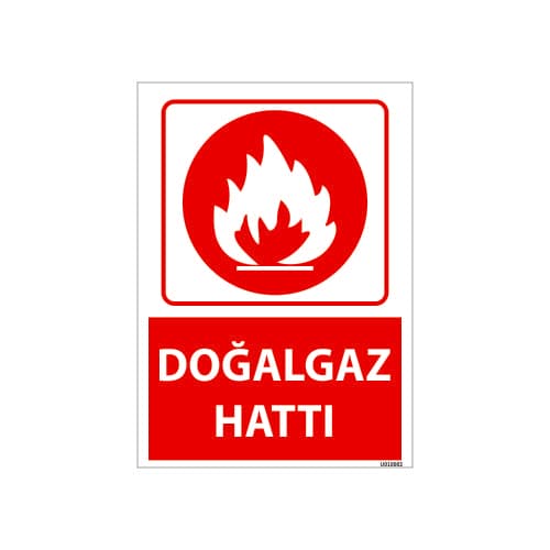 Doğalgaz Hattı Uyarı Levhası 25x35 cm