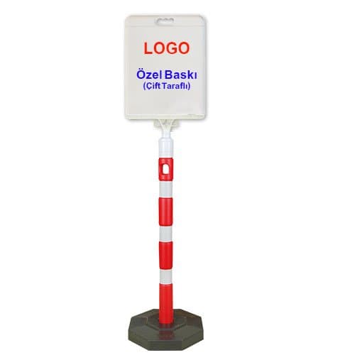 Dubalı Uyarı Dikme 60MM + Dikdörtgen Tabela + Baskılı