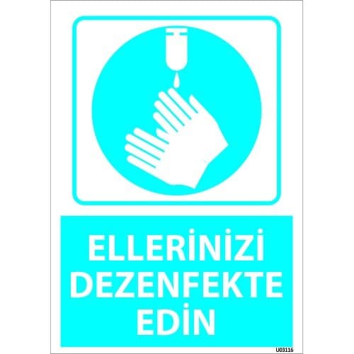 Ellerinizi Dezenfekte Edin Levhası 25x35 cm