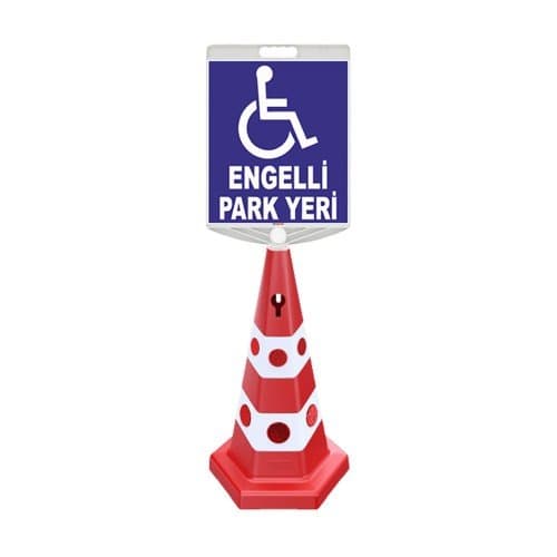 Engelli Park Dubası (Kedi Gözlü Koni + Baskılı Dikdörtgen Tabela)