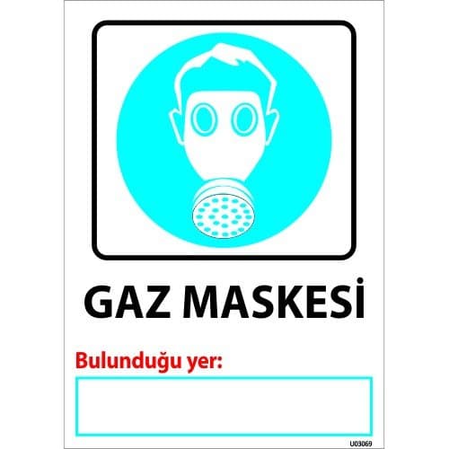 Gaz Maskesi Levhası 25x35 cm
