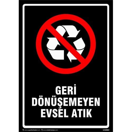 Geri Dönüşemeyen Evsel Atık Levhası 25x35 cm