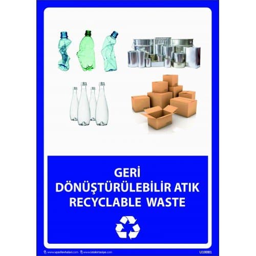 Geri Dönüştürülebilir Atık Levhası 25x35 cm