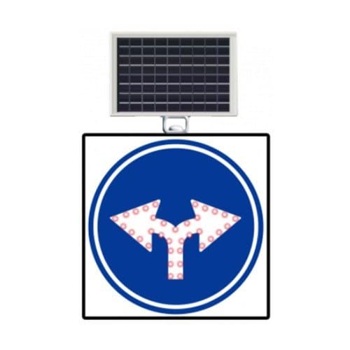 Güneş Enerjili (Solar) Ledli Her İki Yöne Levhası 60x60 cm