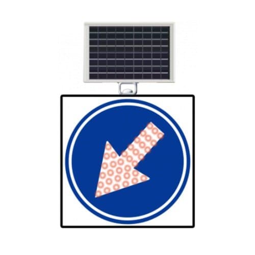 Güneş Enerjili (Solar) Ledli Sola Mecburi Yön 60x60 cm