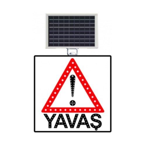 Güneş Enerjili (Solar) Ledli Yavaş Levhası 60x60 cm