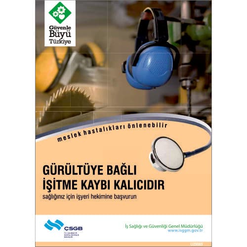 Gürültüye Bağlı İşitme Kaybı Kalıcıdır Levhası 25x35 cm