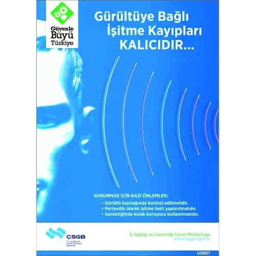 Gürültüye Bağlı İşitme Kayıpları Kalıcıdır Levhası 25x35 cm