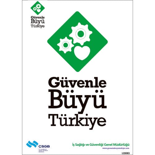 Güvenle Büyü Türkiye  Levhası 25x35 cm
