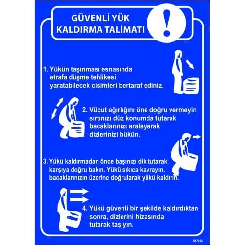 Güvenli Yük Talimatı Levhası 25x35 cm