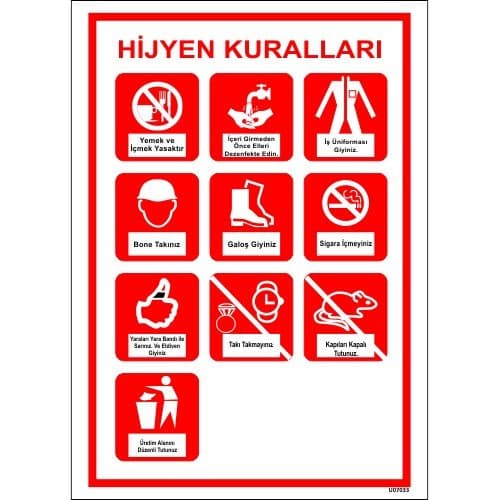 Hijyen Kuralları Levhası 25x35 cm