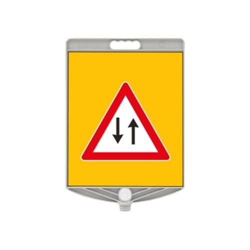 İki Yönlü Trafik Tabelası 340X400mm Ppc Uyarı Levhası