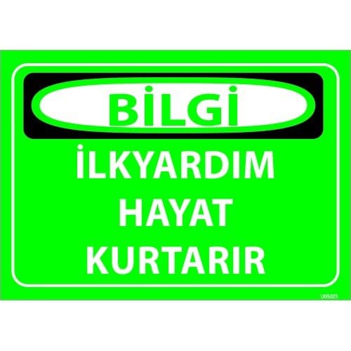 İlkYardım Hayat Kurtarır Levhası 25x35 cm