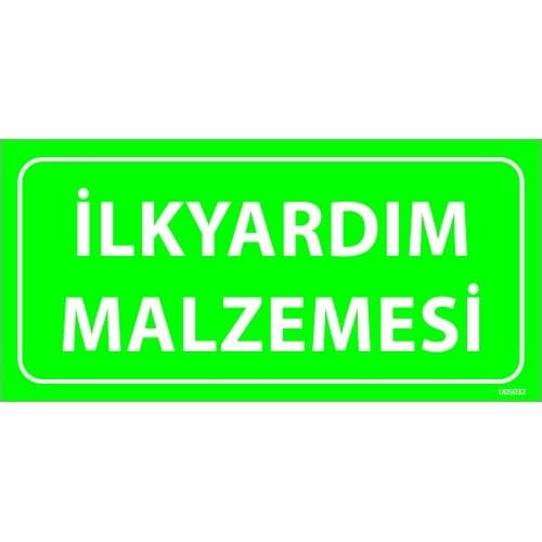 İlkYardım Malzemesi  Levhası 12x24 cm