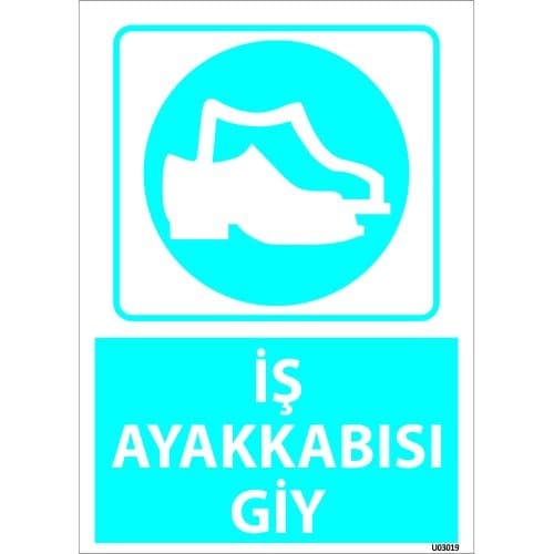 İş Ayakkabısı Giy Levhası 25x35 cm
