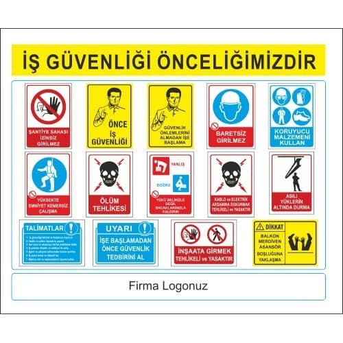 İş Güvenliği Önceliğimizdir Levhası 25x35 cm