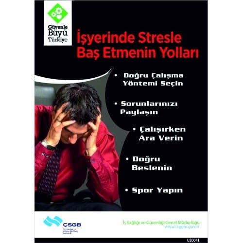 İş Yerinde Stresle Baş Etmenin Yolları Levhası 25x35 cm