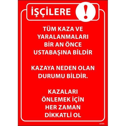Kaza Önleme Levhası 25x35 cm