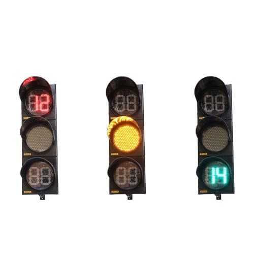 Kırmızı Yeşil Geri Sayıcılı LED’li Oto Sinyal Verici 300 mm