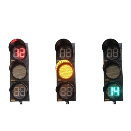 200 mm Kırmızı Yeşil Geri Sayıcılı LED’li Oto Siyah Standart