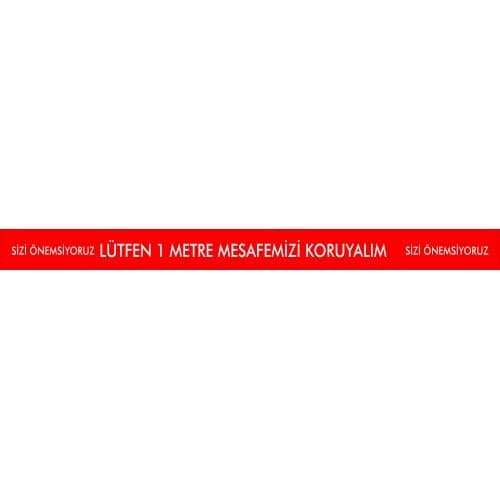 Lütfen 1 Metre Mesafemizi Koruyalım Levhası 25x35 cm