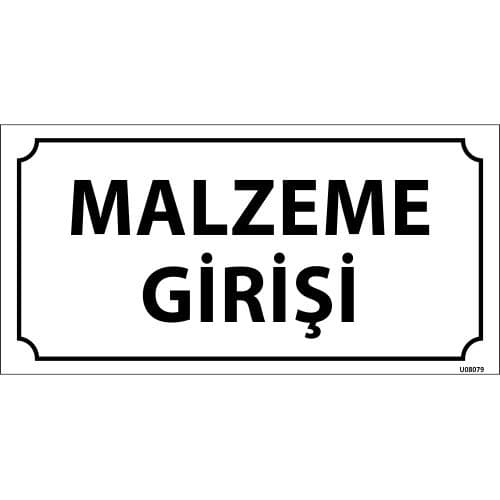 Malzeme Girişi Levhası 12x24 cm