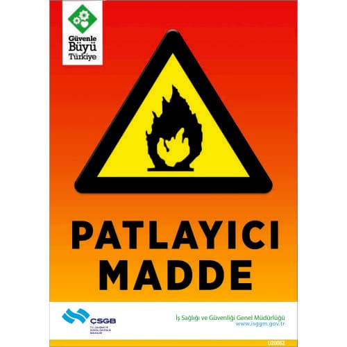 Patlayıcı Madde Levhası 25x35 cm